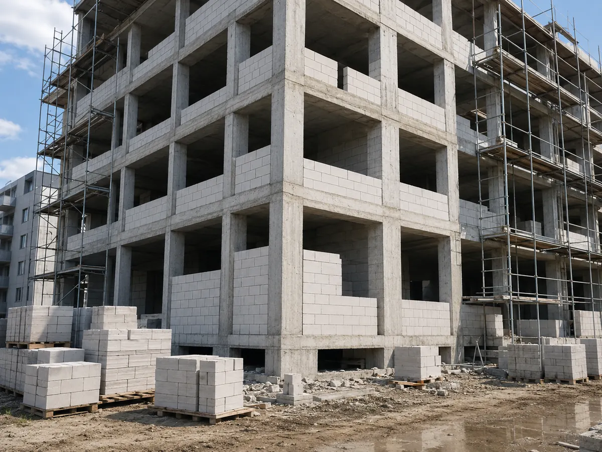 LiteStone ব্লক ব্যবহৃত বহুতল নির্মাণ