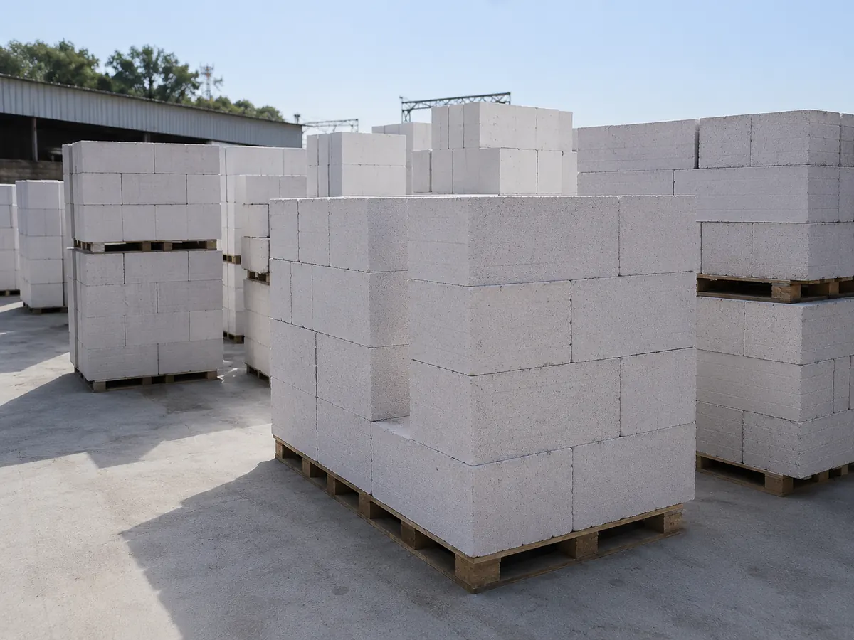 প্যালেটে সংরক্ষিত LiteStone ব্লক